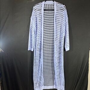 Open Knit Full Length Cardigan / Cover Up / Robe Leg